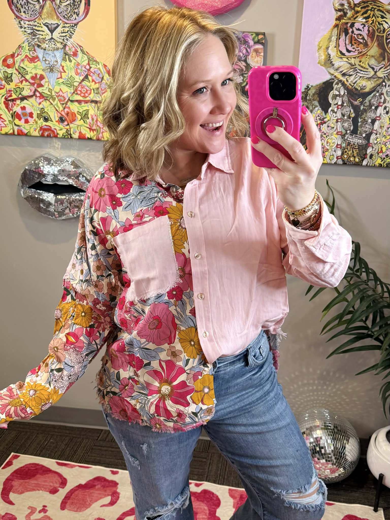 Vintage Bloom Button-Up Top {S-XL} - KaraMarie