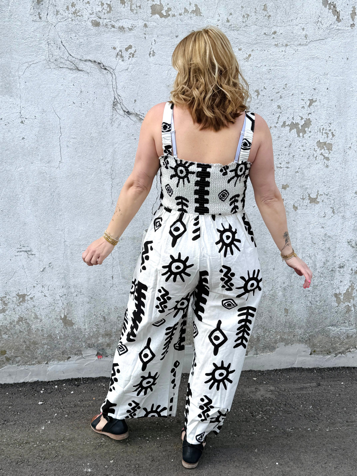 Pattern Pulse Sleeveless Jumpsuit {S-L} - KaraMarie