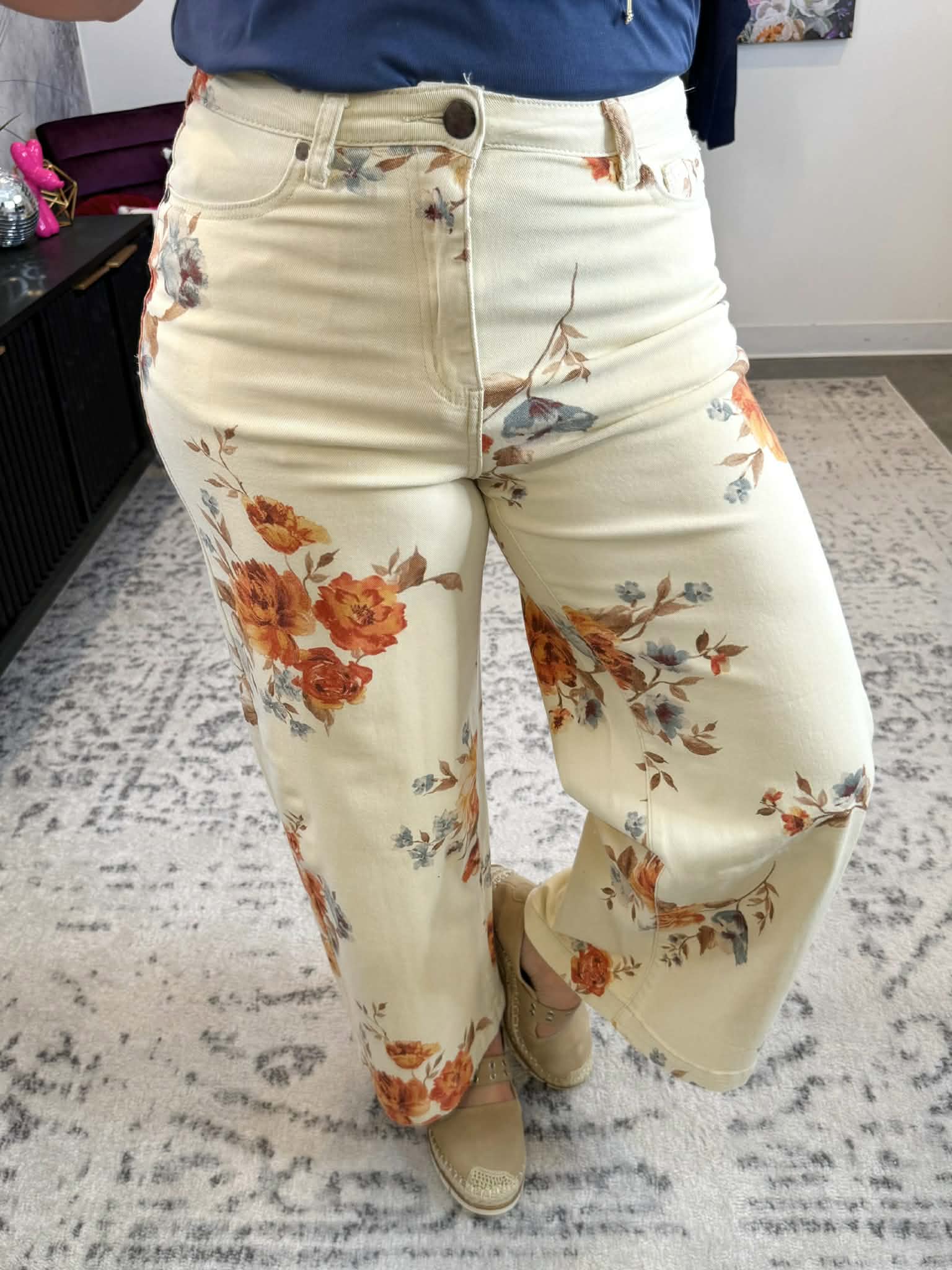 Petal Path Twill Pants {S-3X} - KaraMarie