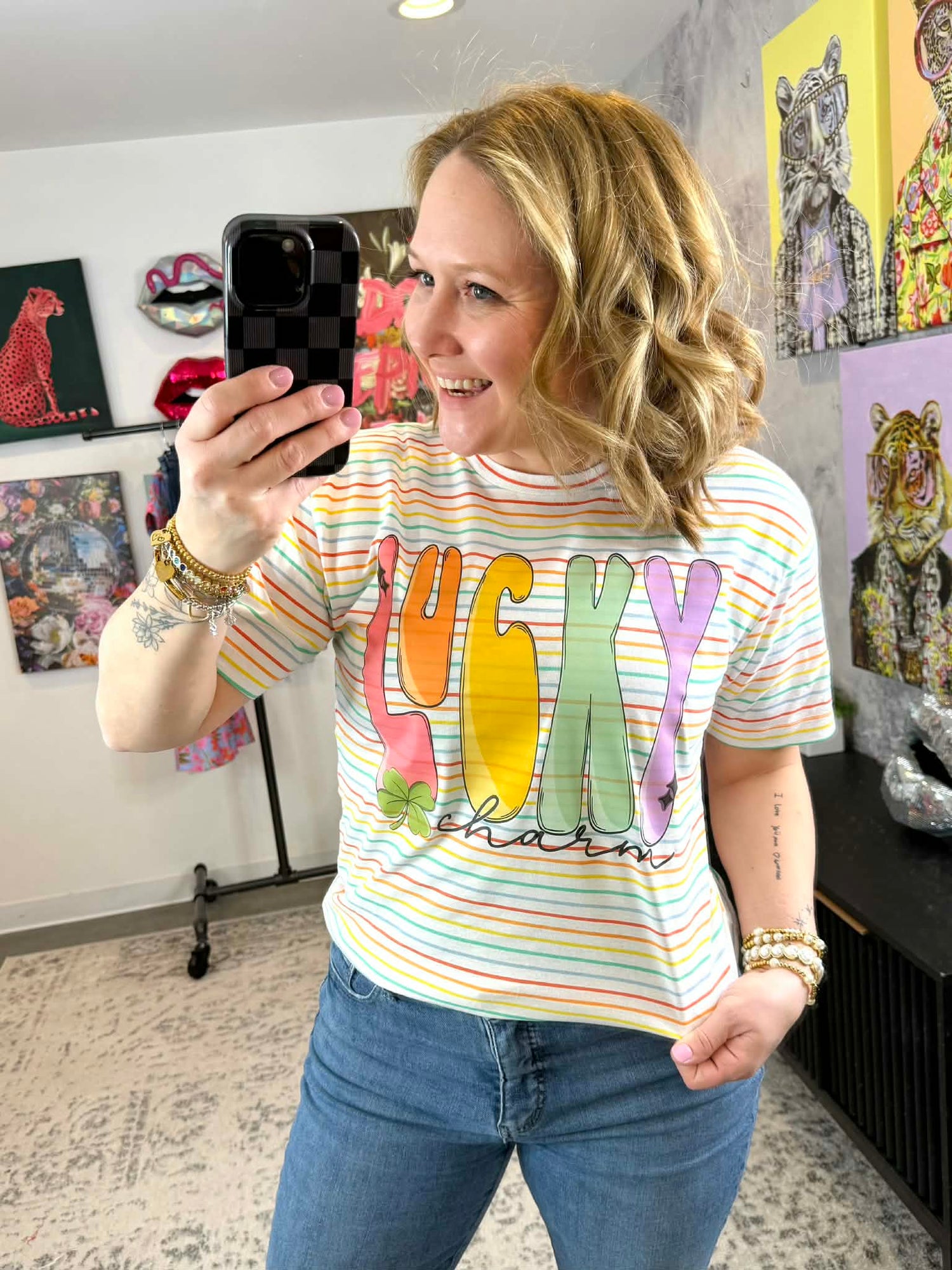 Rainbow Lucky Charm Graphic Tee {Custom Order!} - KaraMarie