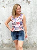 MM Ava Tank - Sunset Watercolor Floral {S-3X} - KaraMarie