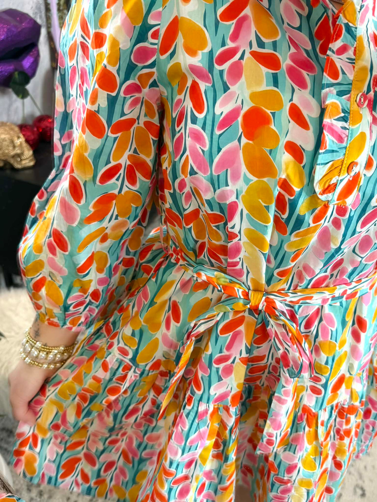 Flora Pop Ruffle Dress {S-2X} - KaraMarie