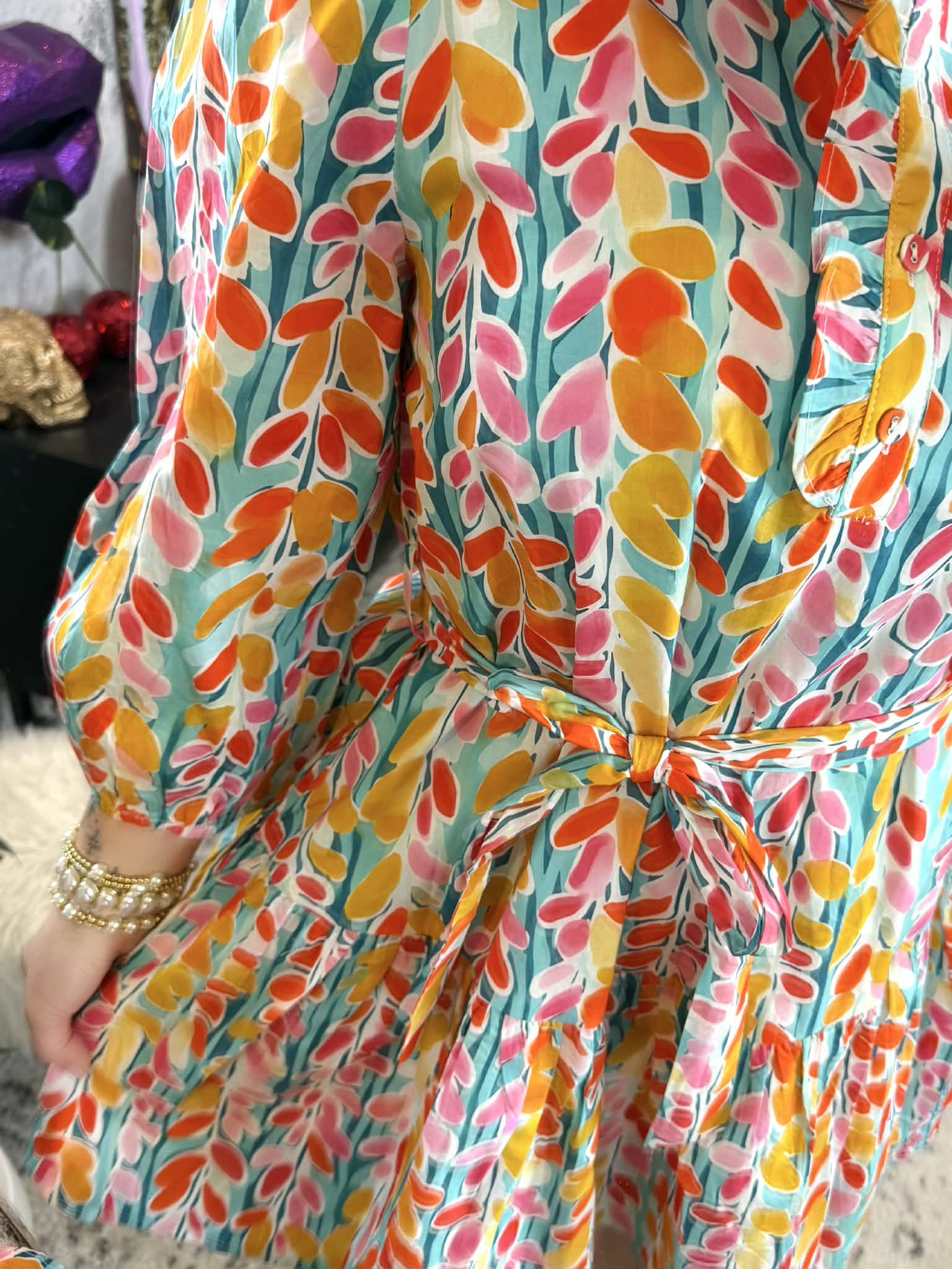 Flora Pop Ruffle Dress {S-2X} - KaraMarie