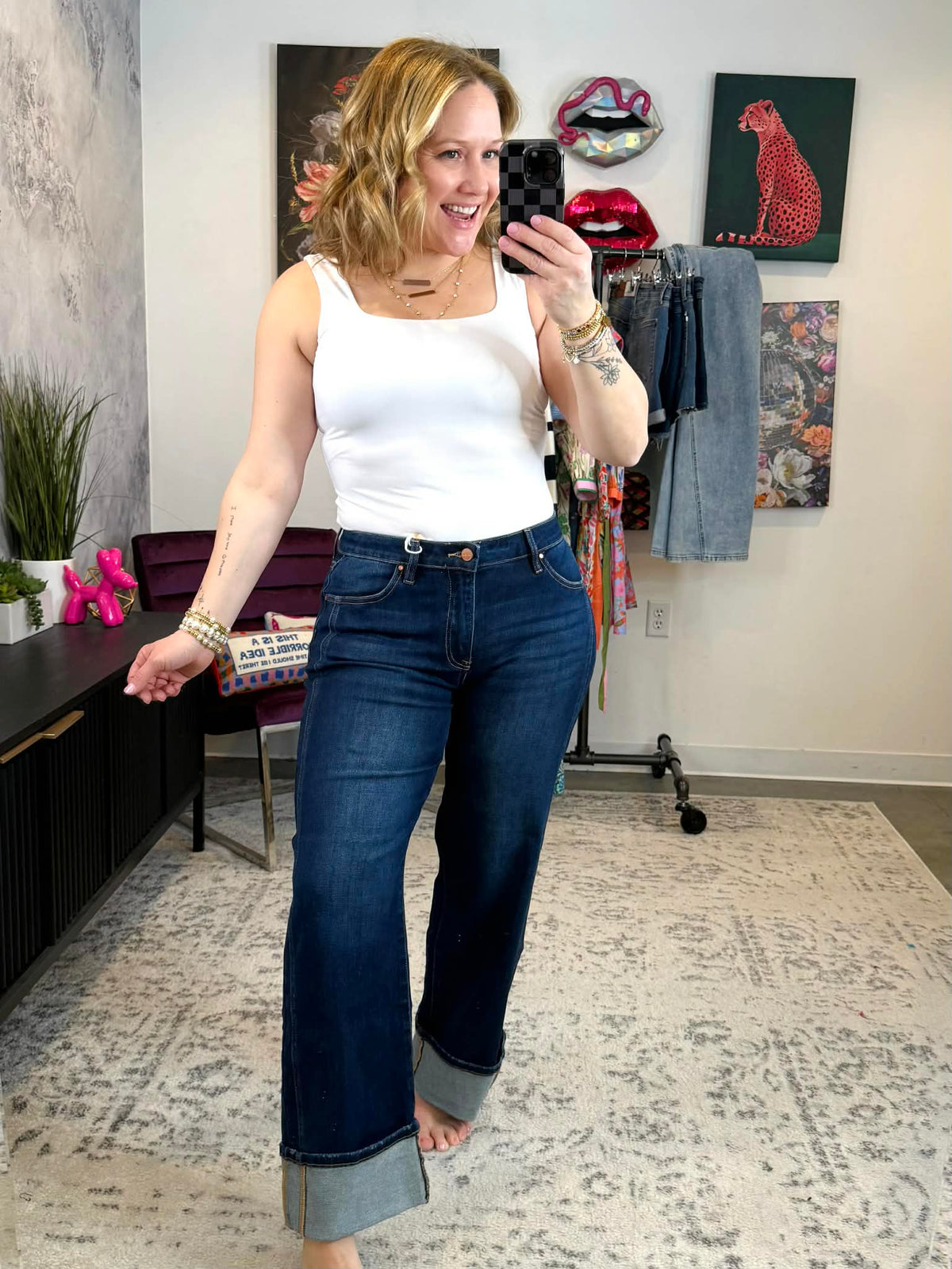 Risen Straight-Up Cuffed Jeans {1-3X} - KaraMarie