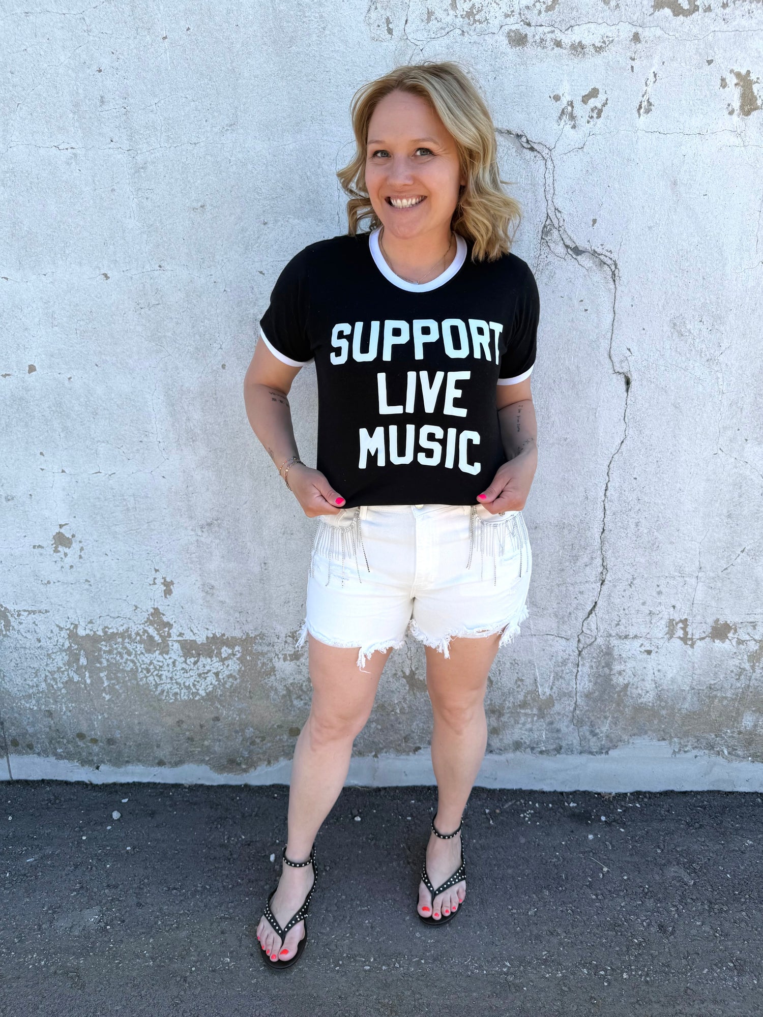 KMB EXCLUSIVE!!! Support Live Music Graphic Ringer Tee {S-3X}