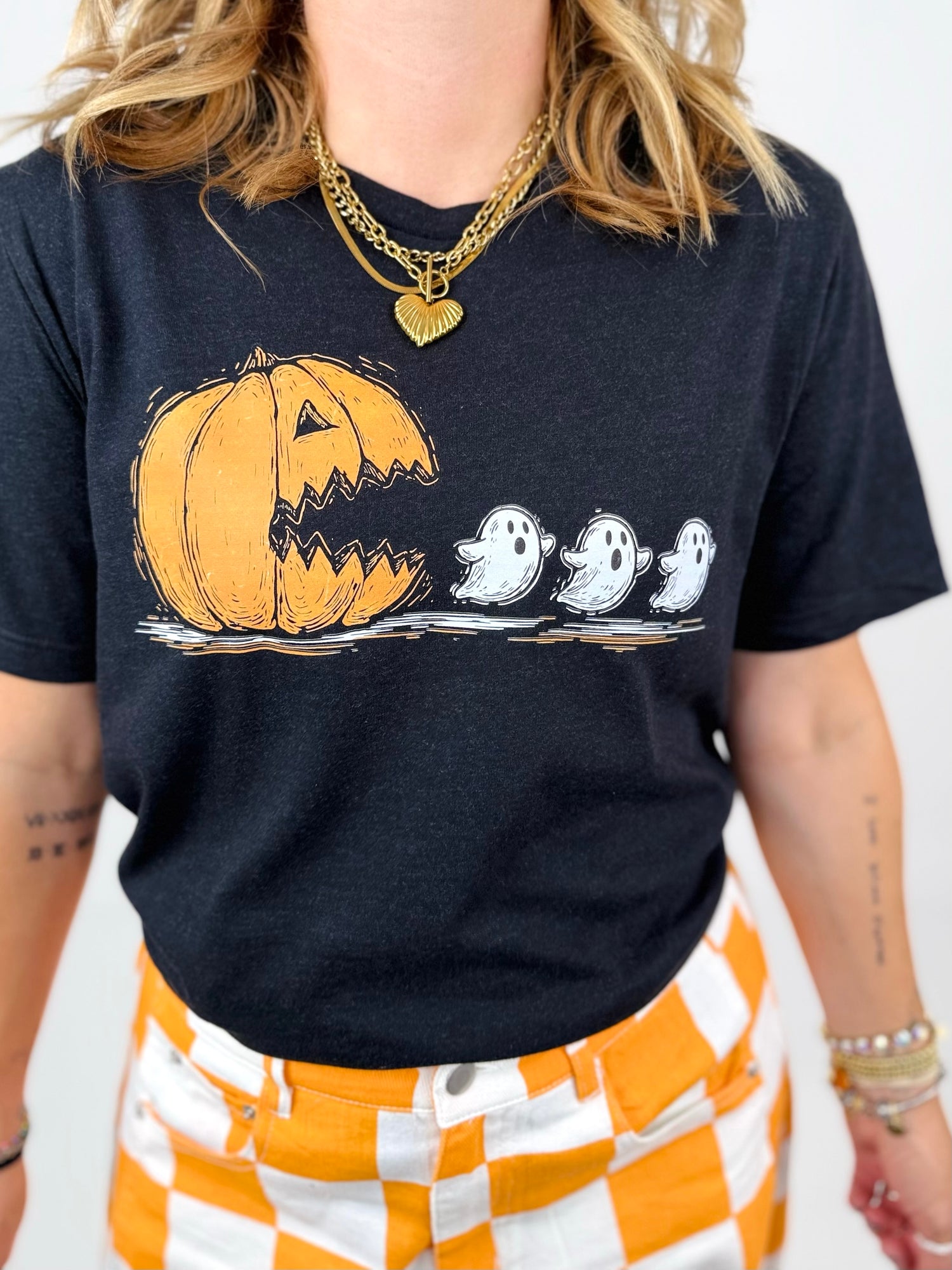 Pumpkin Pac-Man Graphic Tee {Custom Order!}