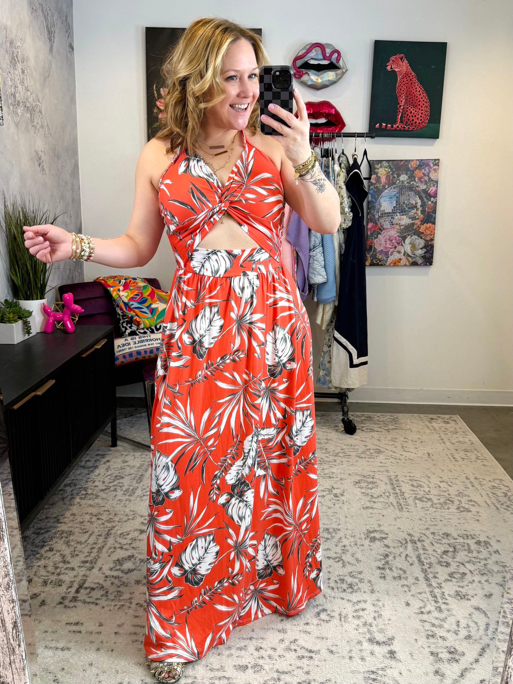 I'm Coming For You Dress In Coral {S-3X} - KaraMarie