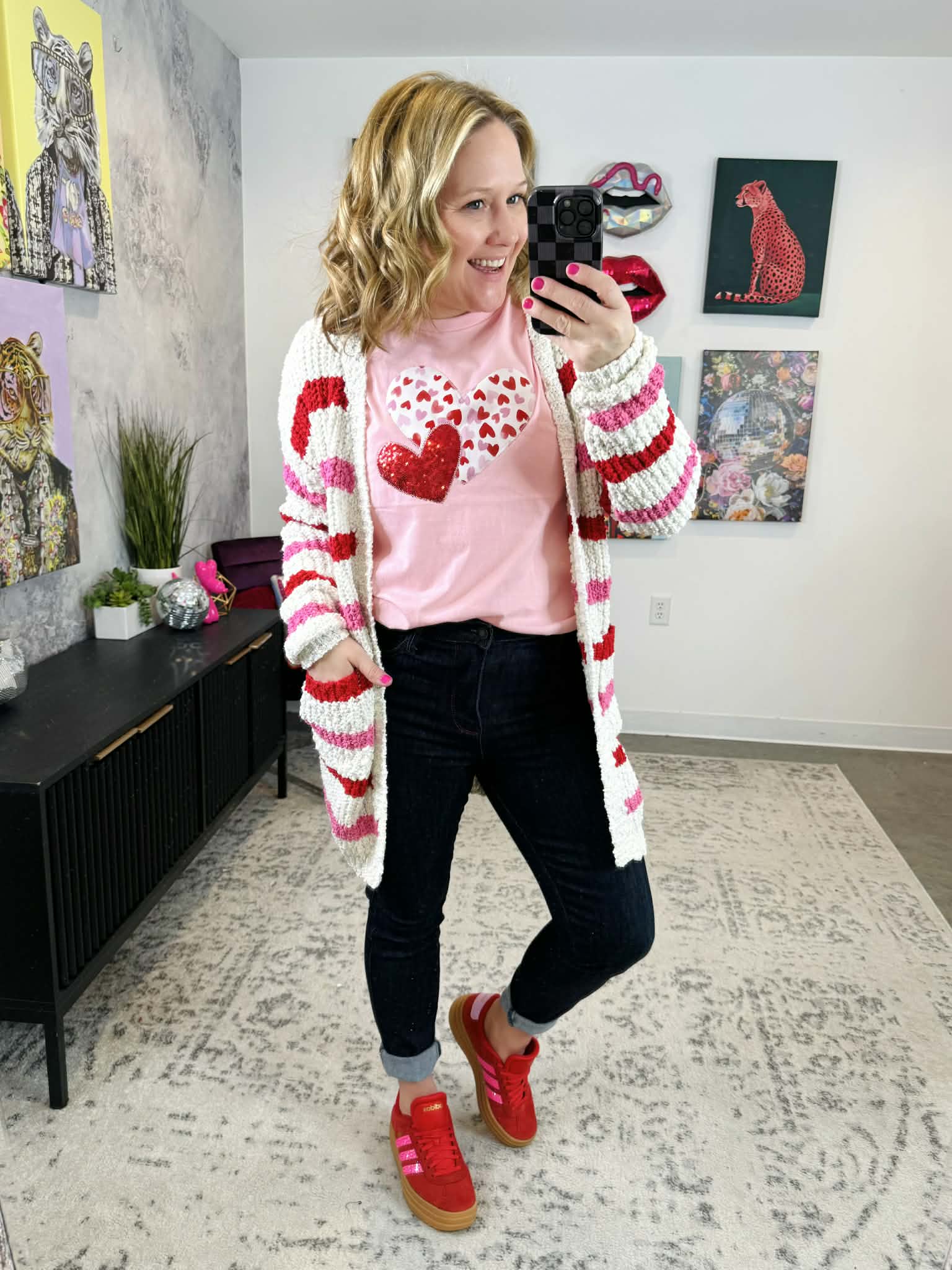 MM Valentine's Stripe Cardigan {XS-2X} - KaraMarie