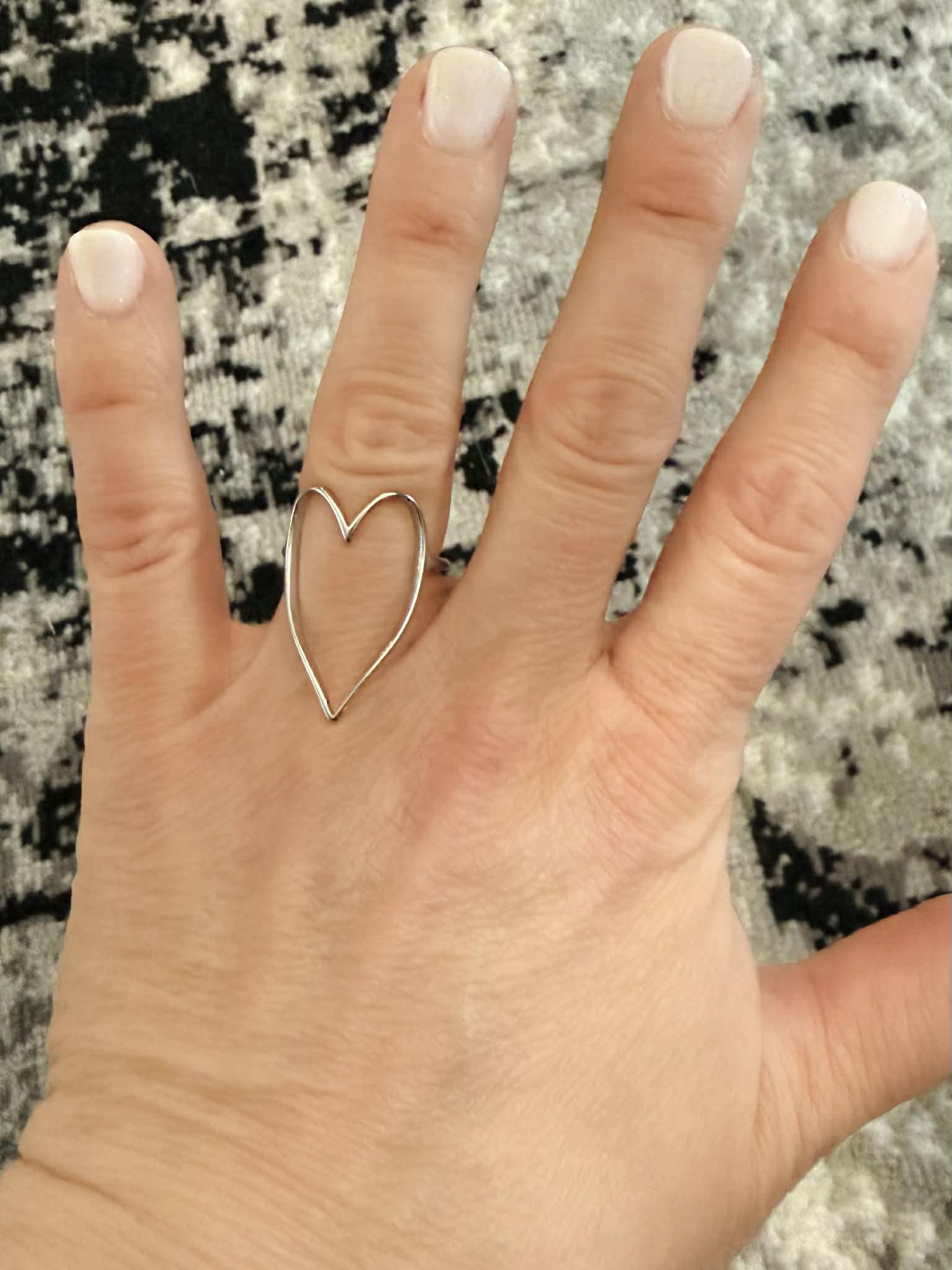 Large Hollow Heart Ring in Gold or Silver Metal {Waterproof Jewelry} - KaraMarie