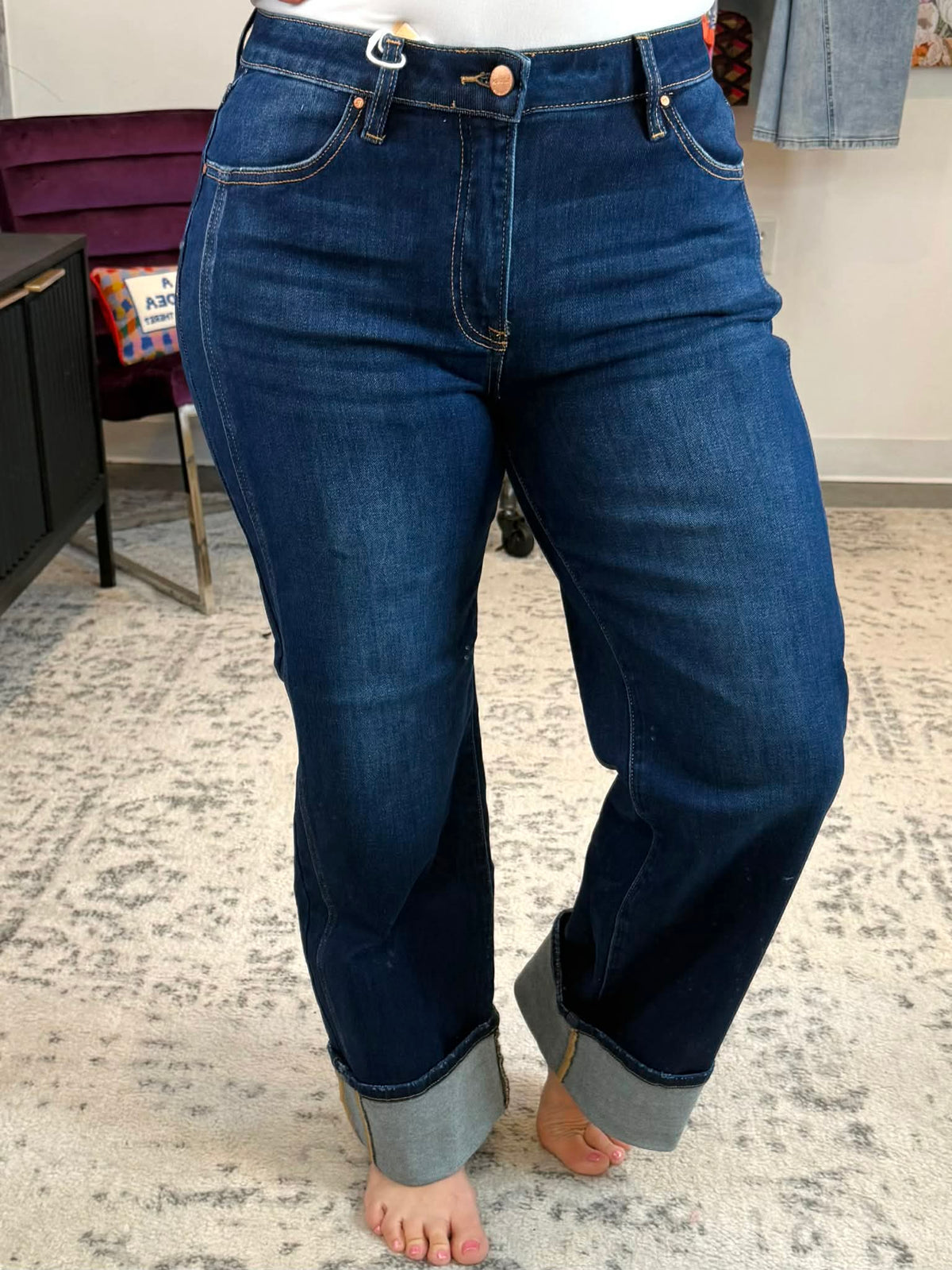 Risen Straight-Up Cuffed Jeans {1-3X} - KaraMarie