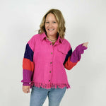 PINK DOORBUSTER! Fringe Vibe Shacket{S-L} - KaraMarie