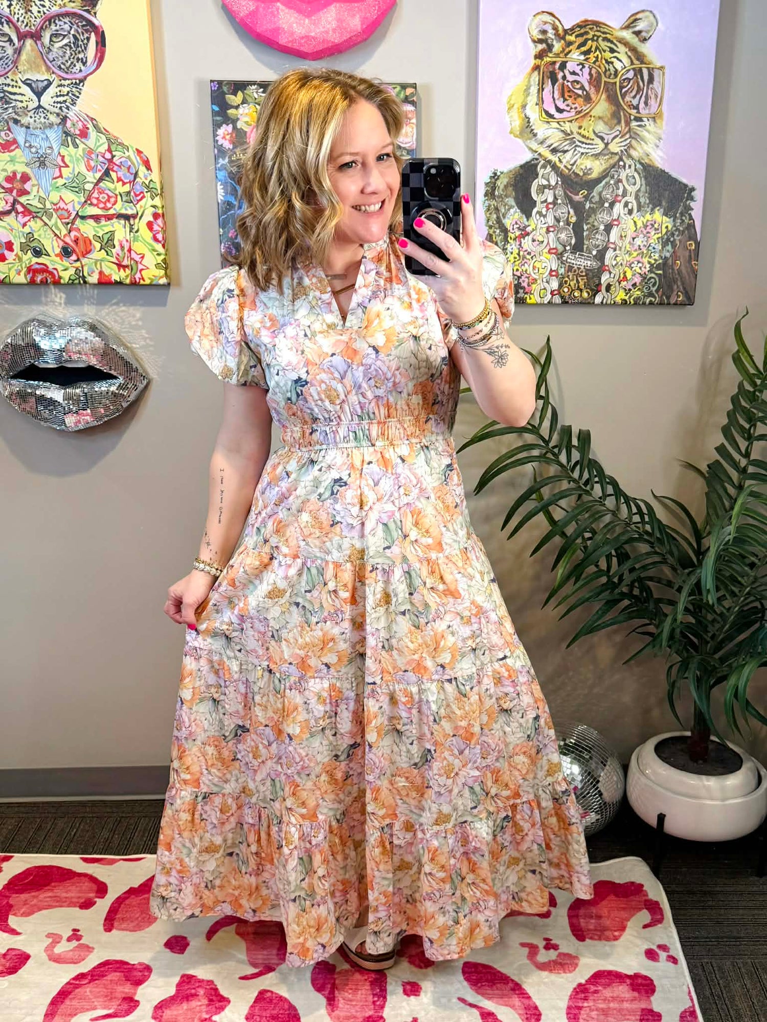 Whispering Blooms Dress {S-2X}