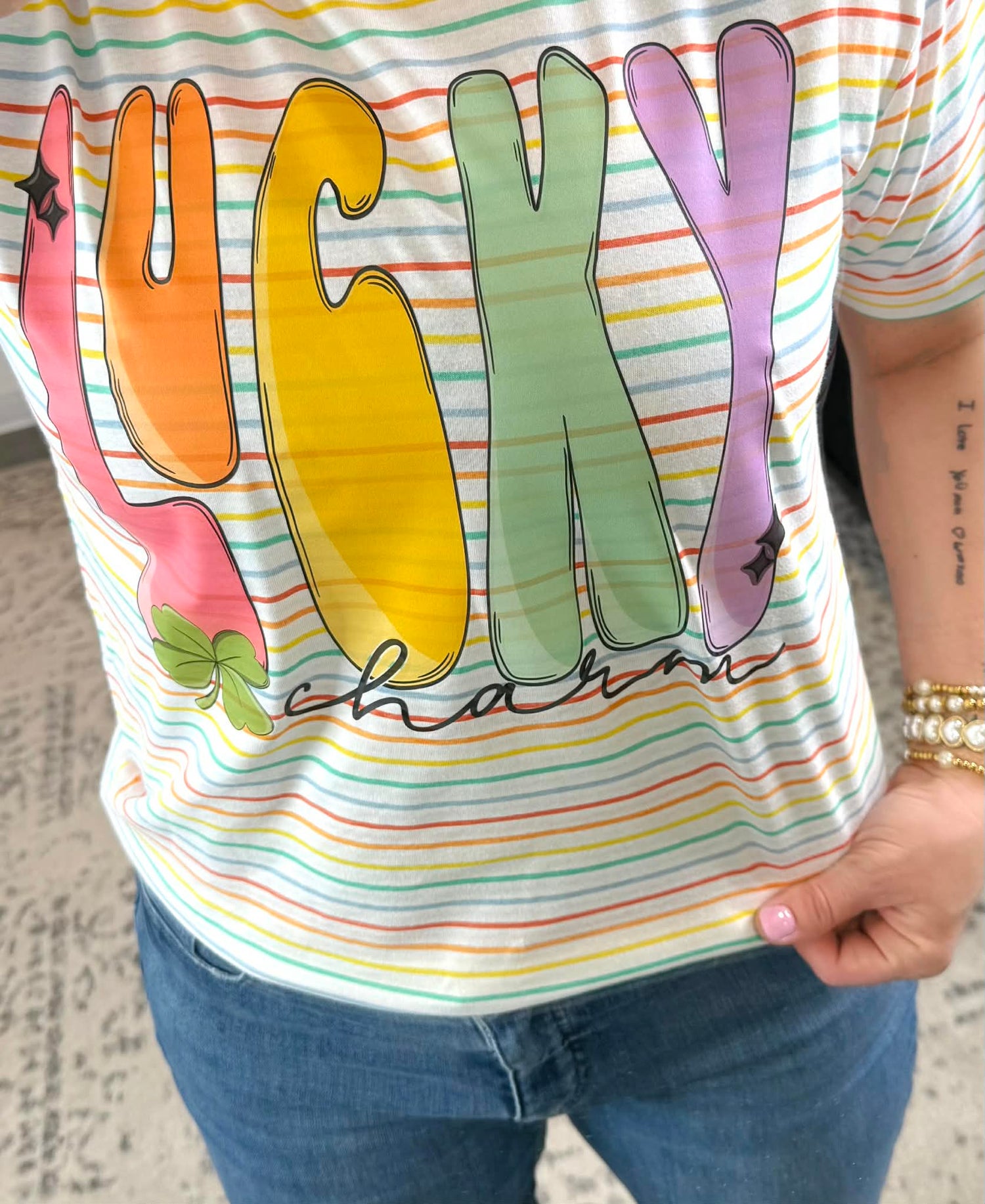 Rainbow Lucky Charm Graphic Tee {Custom Order!} - KaraMarie