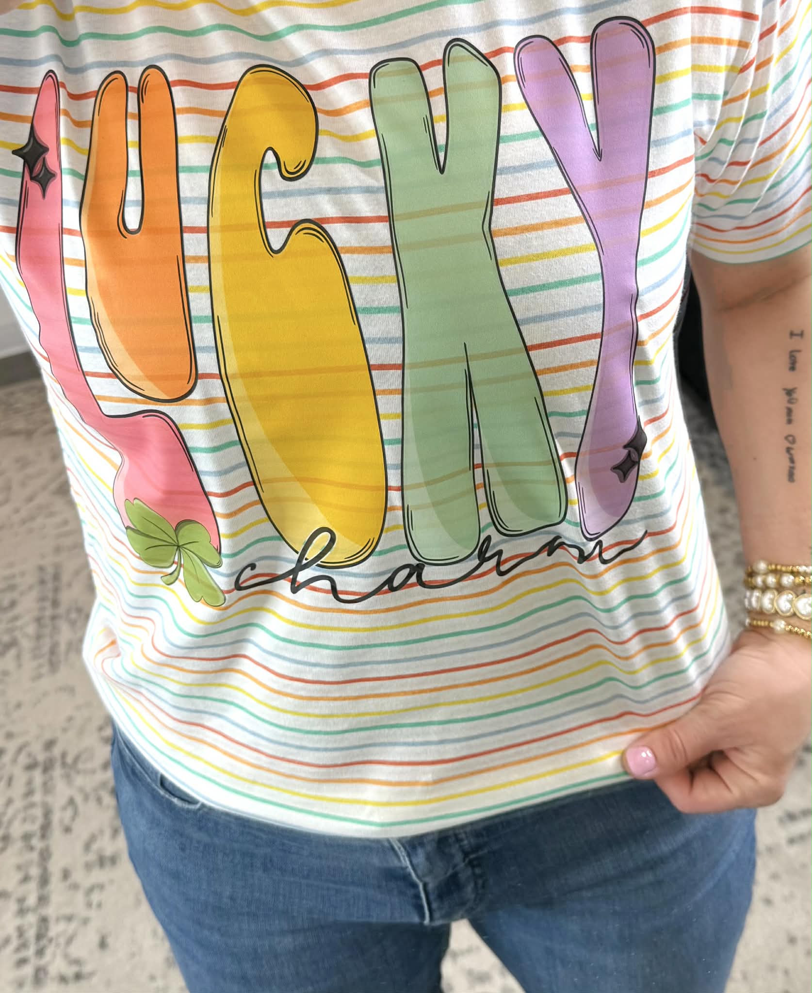 Rainbow Lucky Charm Graphic Tee {Custom Order!} - KaraMarie