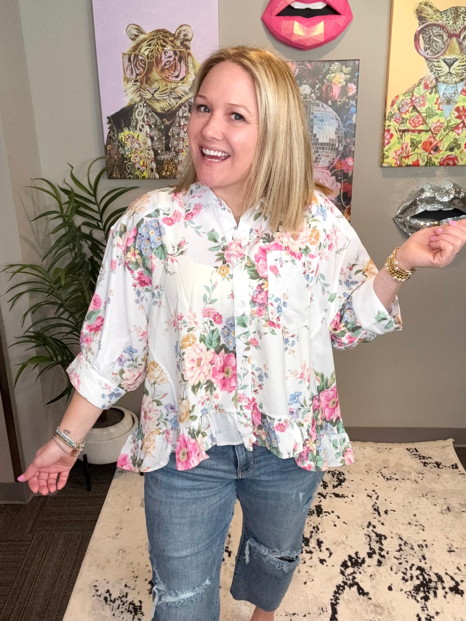 Sweet Meadow Peplum Blouse {S-3X} - KaraMarie
