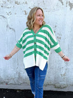 Layered Comfort Buttoned Cardigan in Green {S-L} - KaraMarie