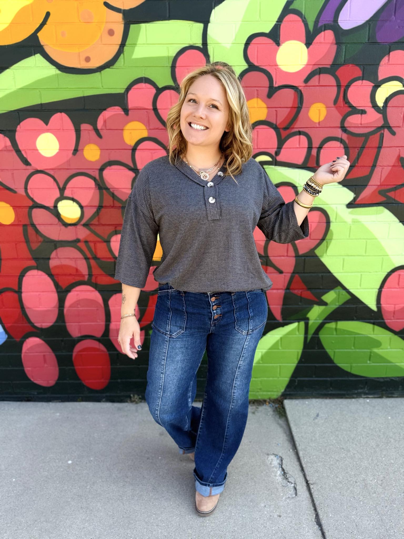 Essential Waffle V-Neck Top - Multiple Colors! {S-3X} - KaraMarie