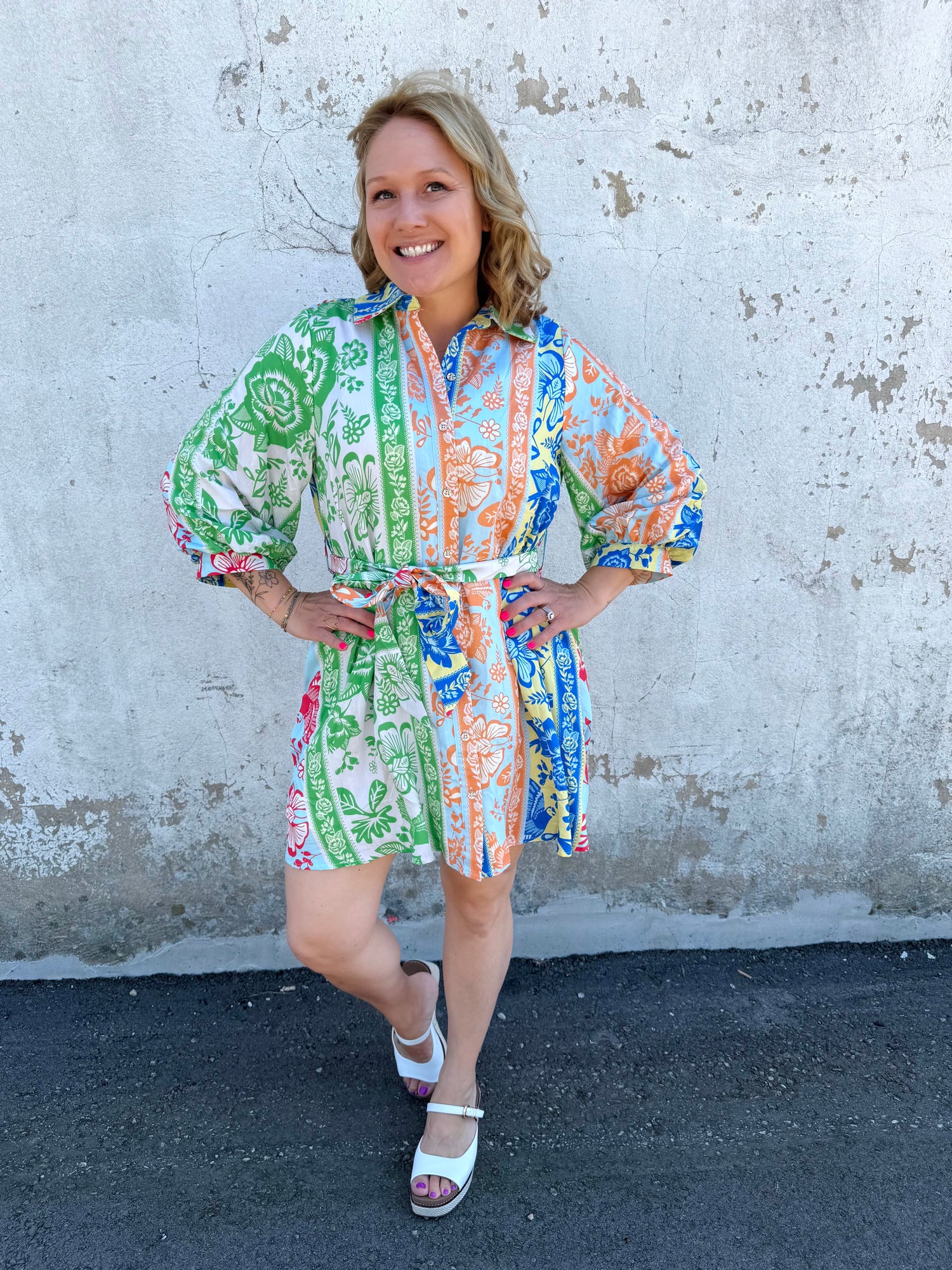 Floral Lane Button-Front Dress {S-2X} - KaraMarie