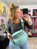 Iridescent Double Zipper Puffer Crossbody Bag {Multiple Colors!} - KaraMarie