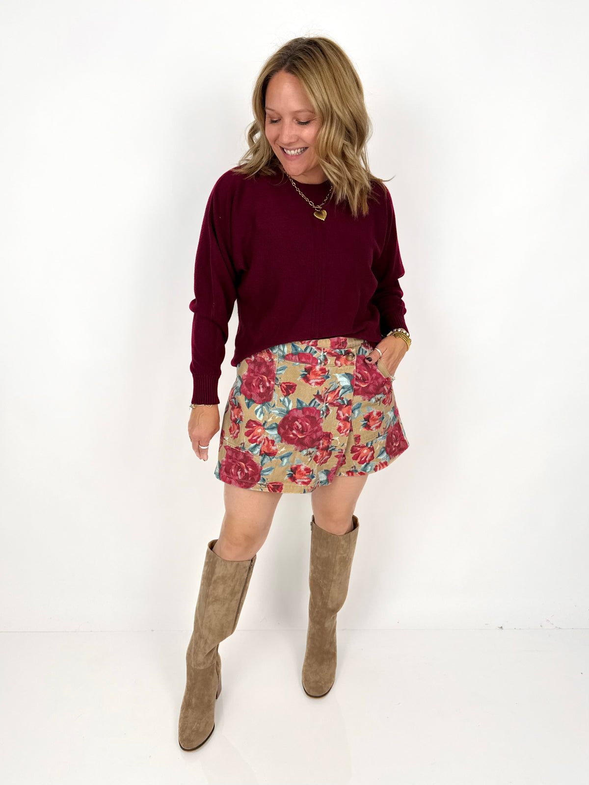 Floral Delight Denim Wrap Skort {S-L}