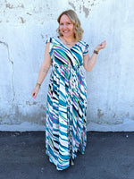 Slanted Symphony Dress in Teal {S-L} - KaraMarie