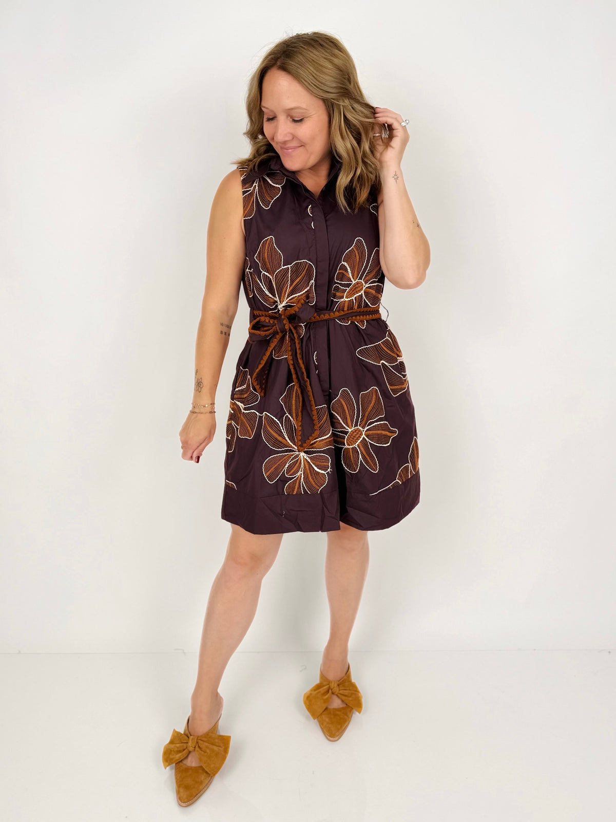 Cocoa Blossom Mini Dress {S-L} - KaraMarie