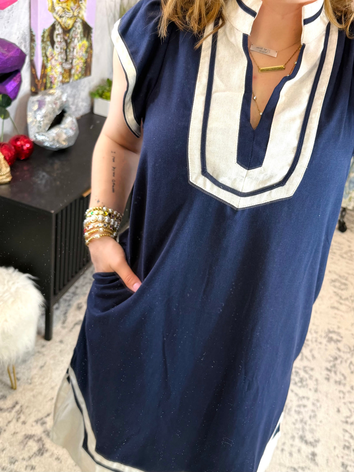 Framed Ease Linen Dress {S-L} - KaraMarie