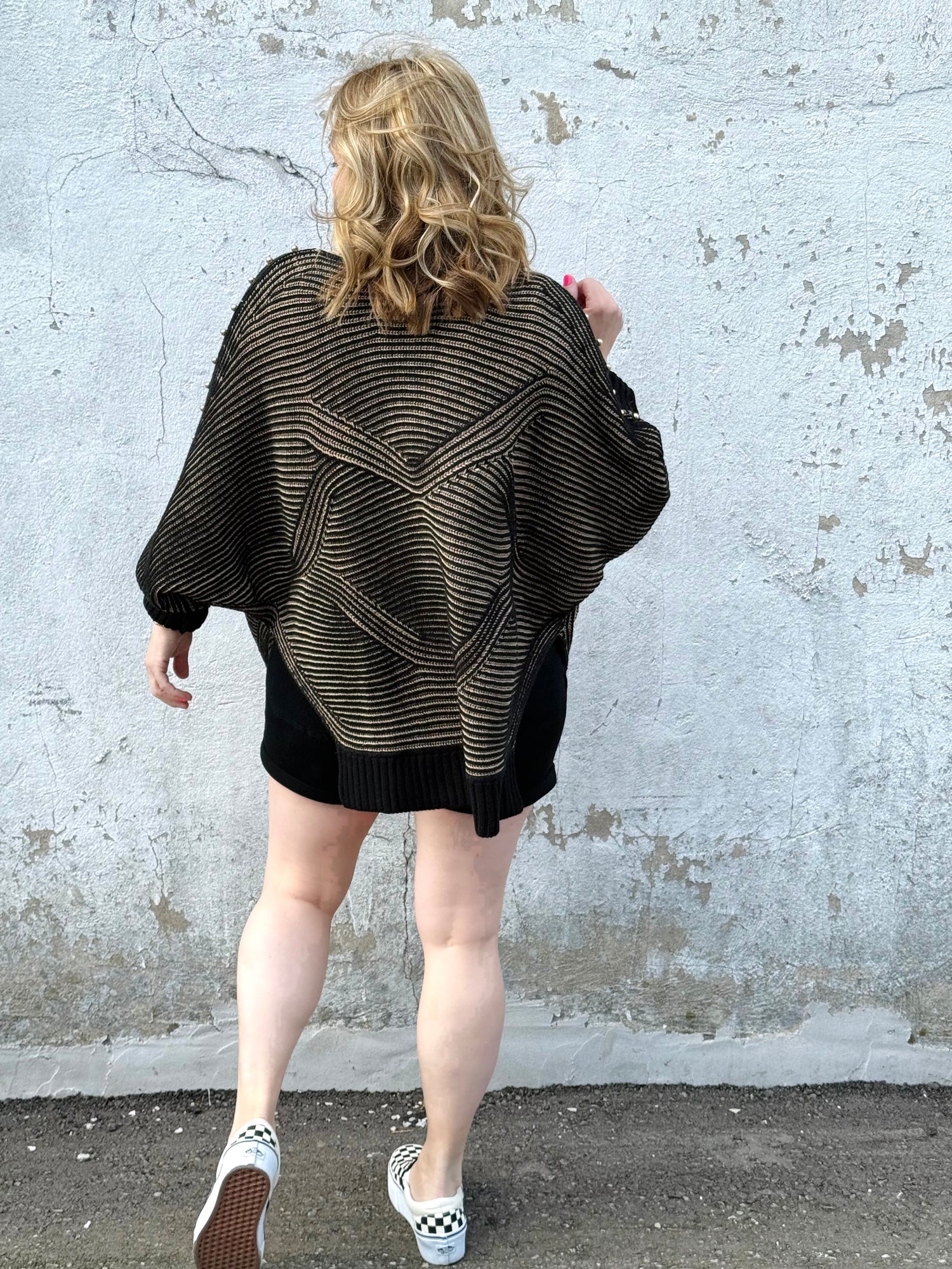 Studded Statement Side Slit Cardigan {S/M} - KaraMarie