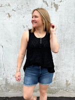 Let's Lace Sleeveless Top in Black {S-L} - KaraMarie