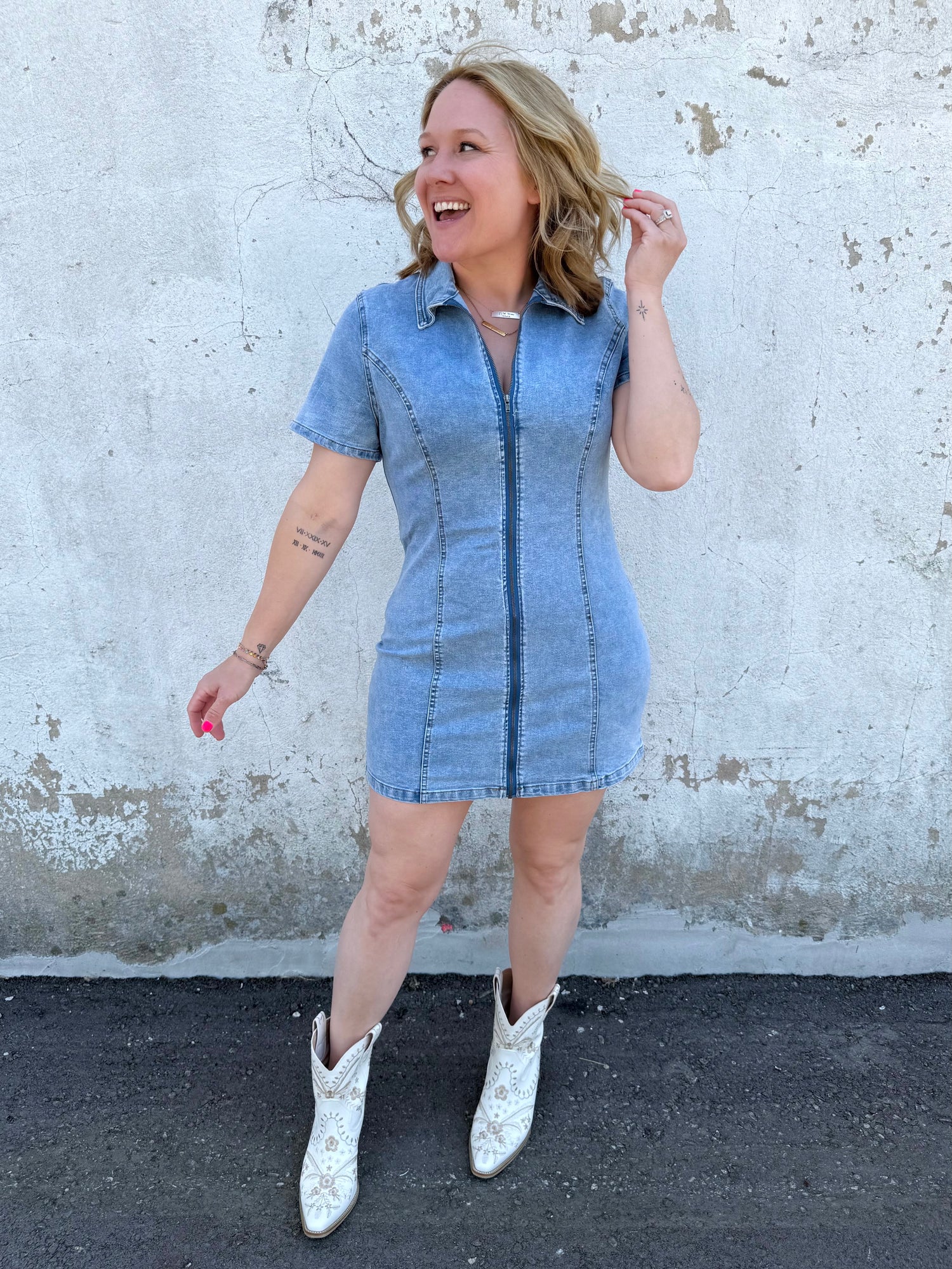 Zipline Denim Day Dress {XS-XL]