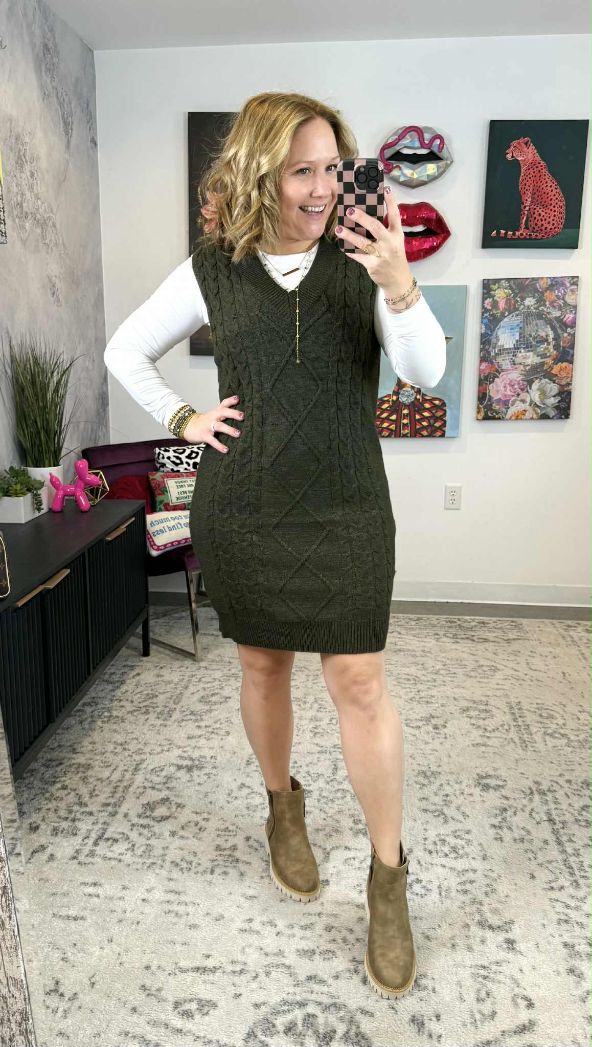 Cozy Cabled Sweater Dress {S-L} - KaraMarie