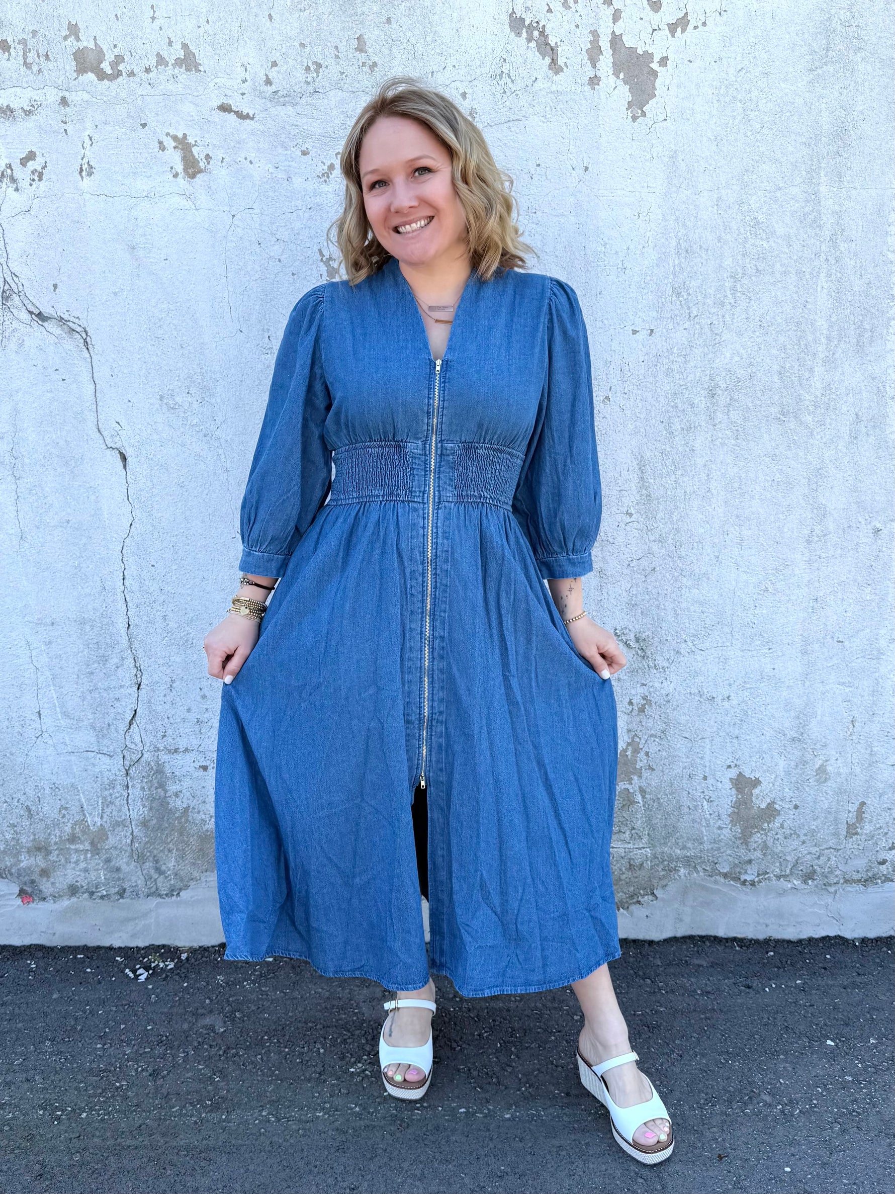 Everyday Denim Dress {S-L} - KaraMarie