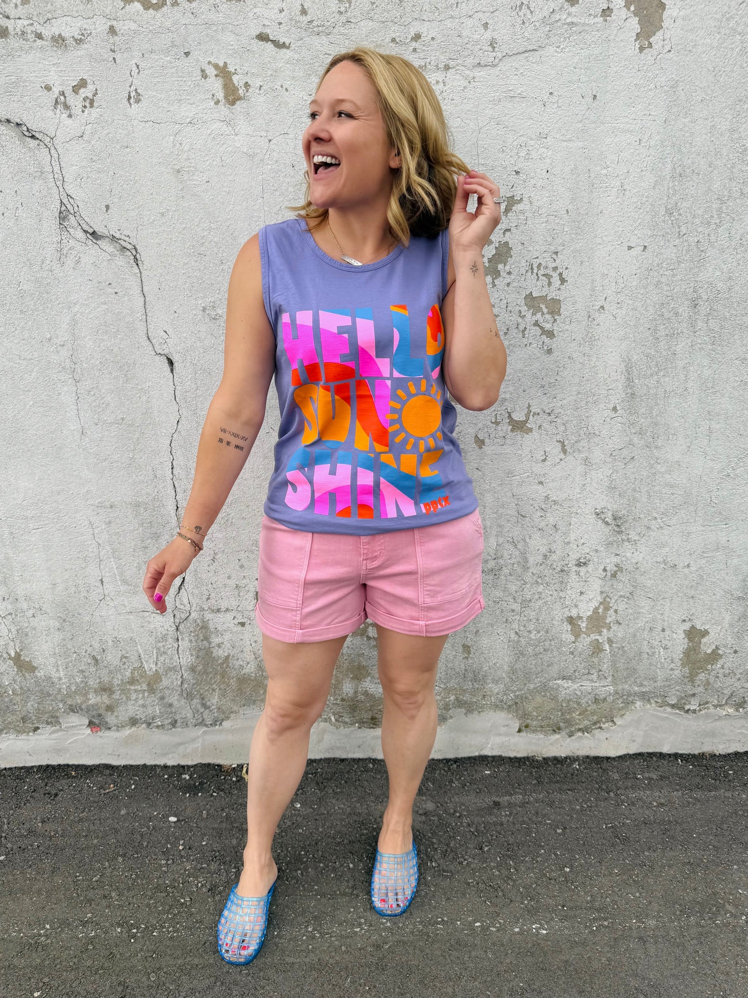 Hello Sunshine Tank {S-3X} - KaraMarie