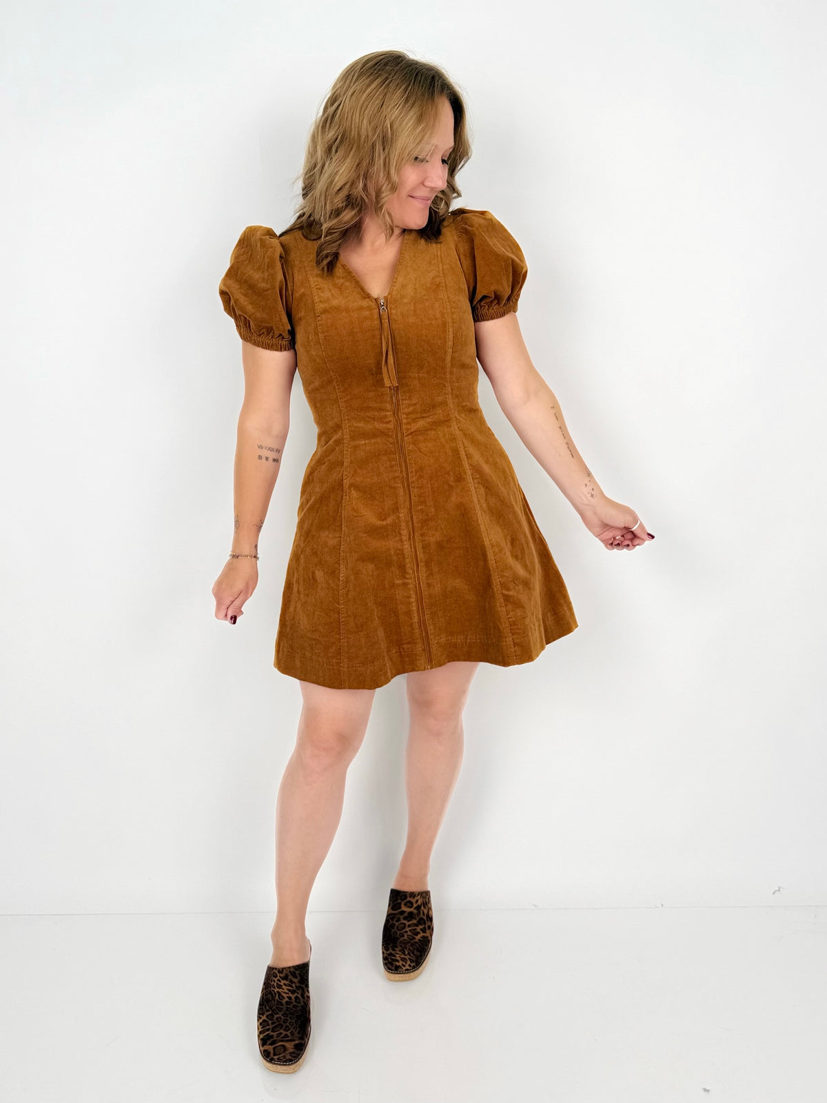 Date Night Mini Dress - Camel {S-L}