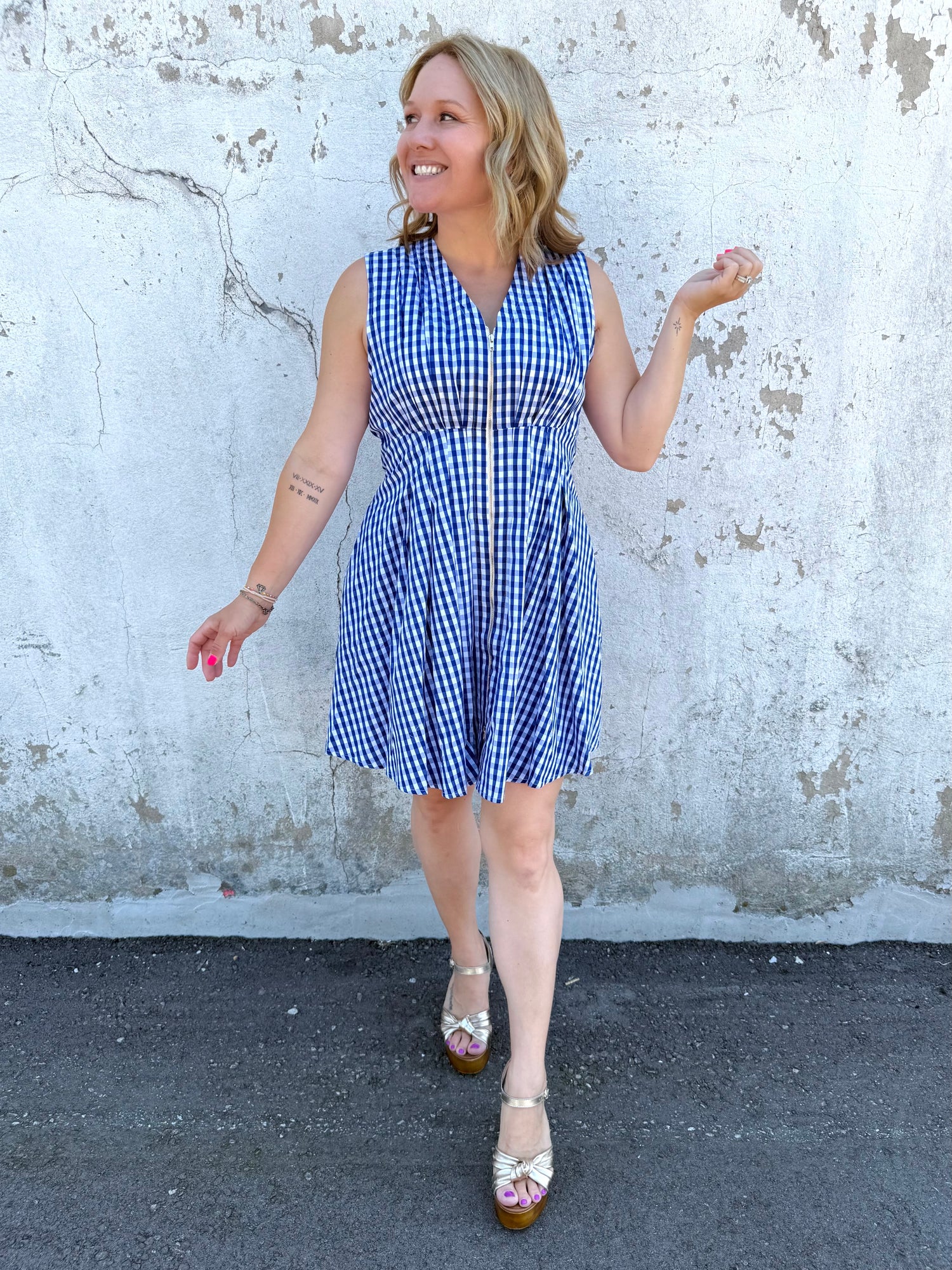Fresh Check Zip Dress {S-L}