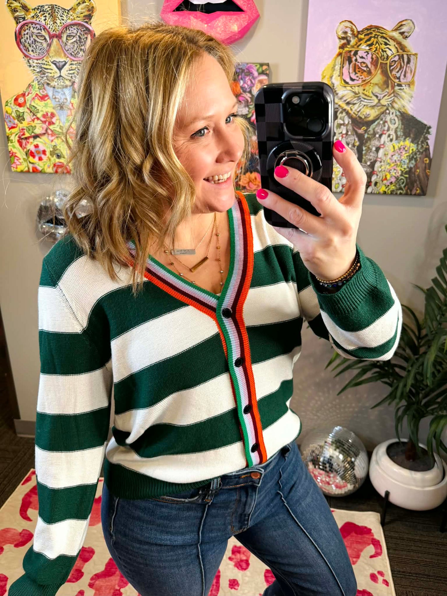 Sharp Lines Cardigan Top {S-L}