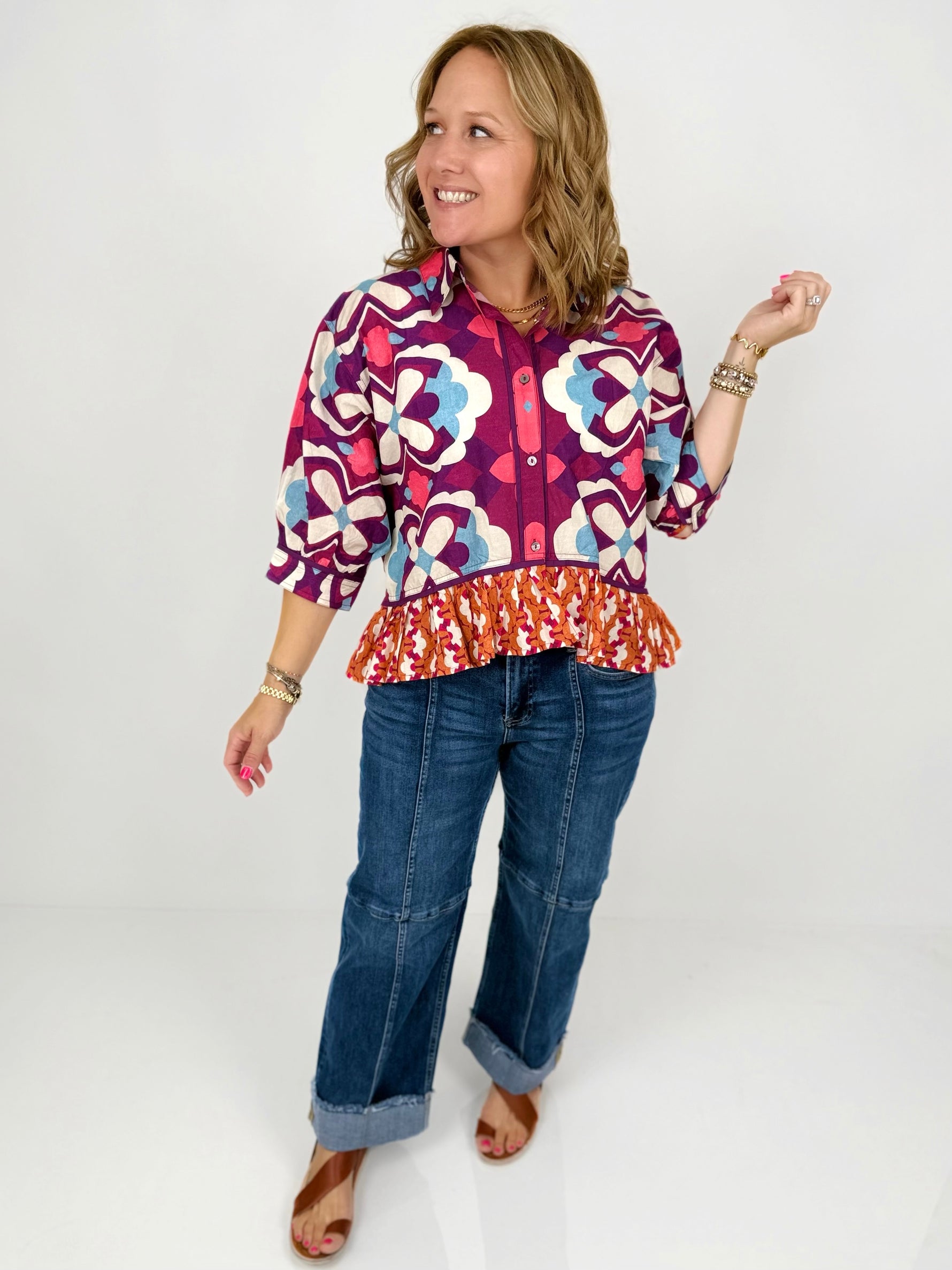 Petal Press Blouse {S-L} - KaraMarie