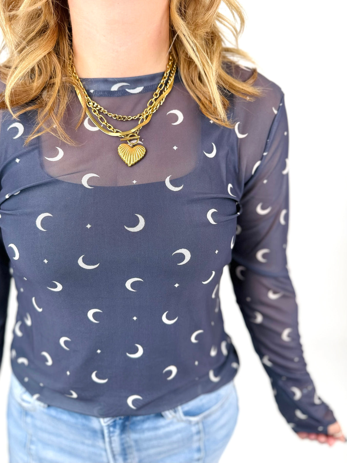 BLAKELEY Dress It Up Mesh Tops - Moon {S/M-2X}