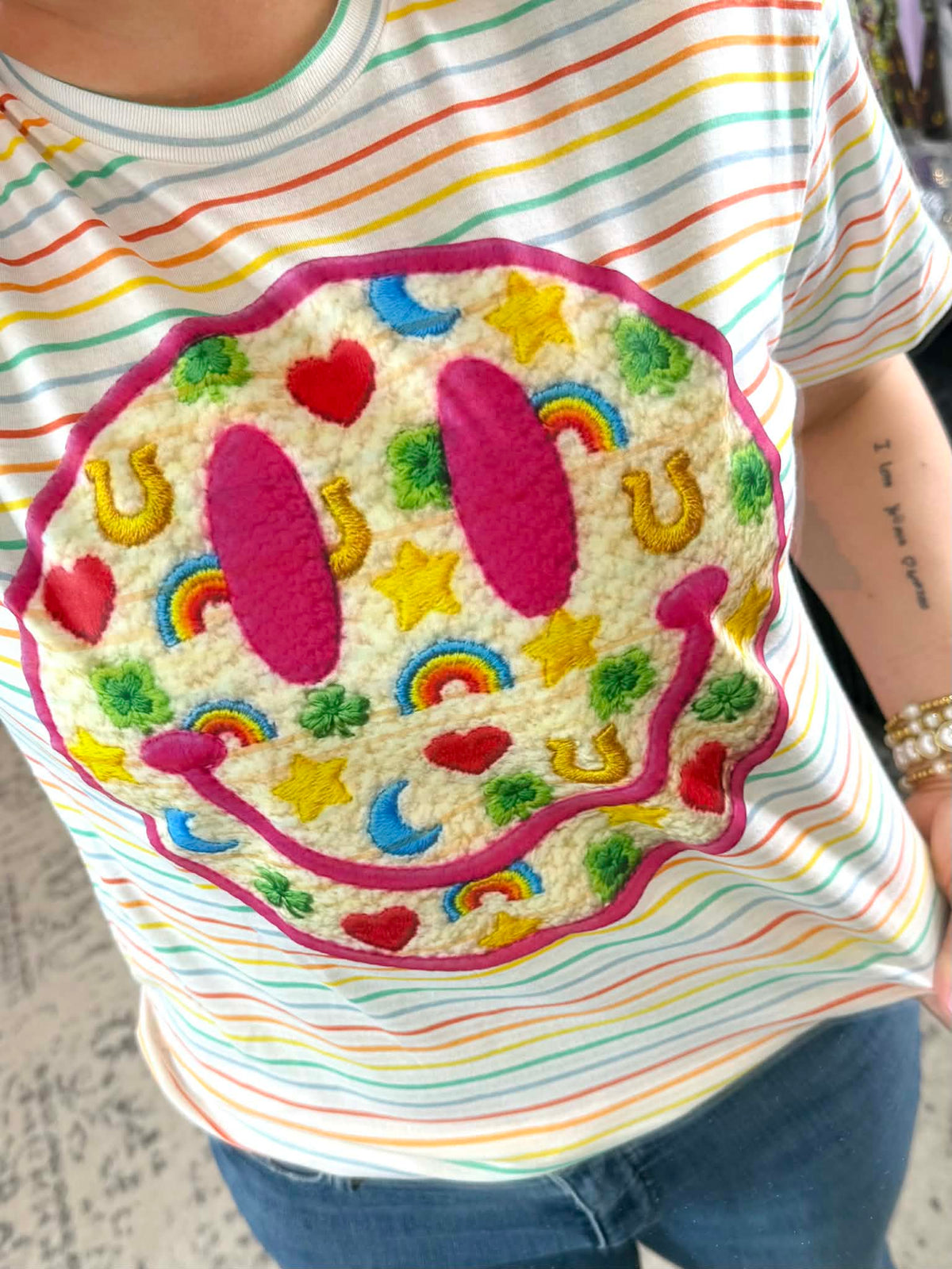 Lucky Charm Smiley Graphic Tee {Custom Order!} - KaraMarie