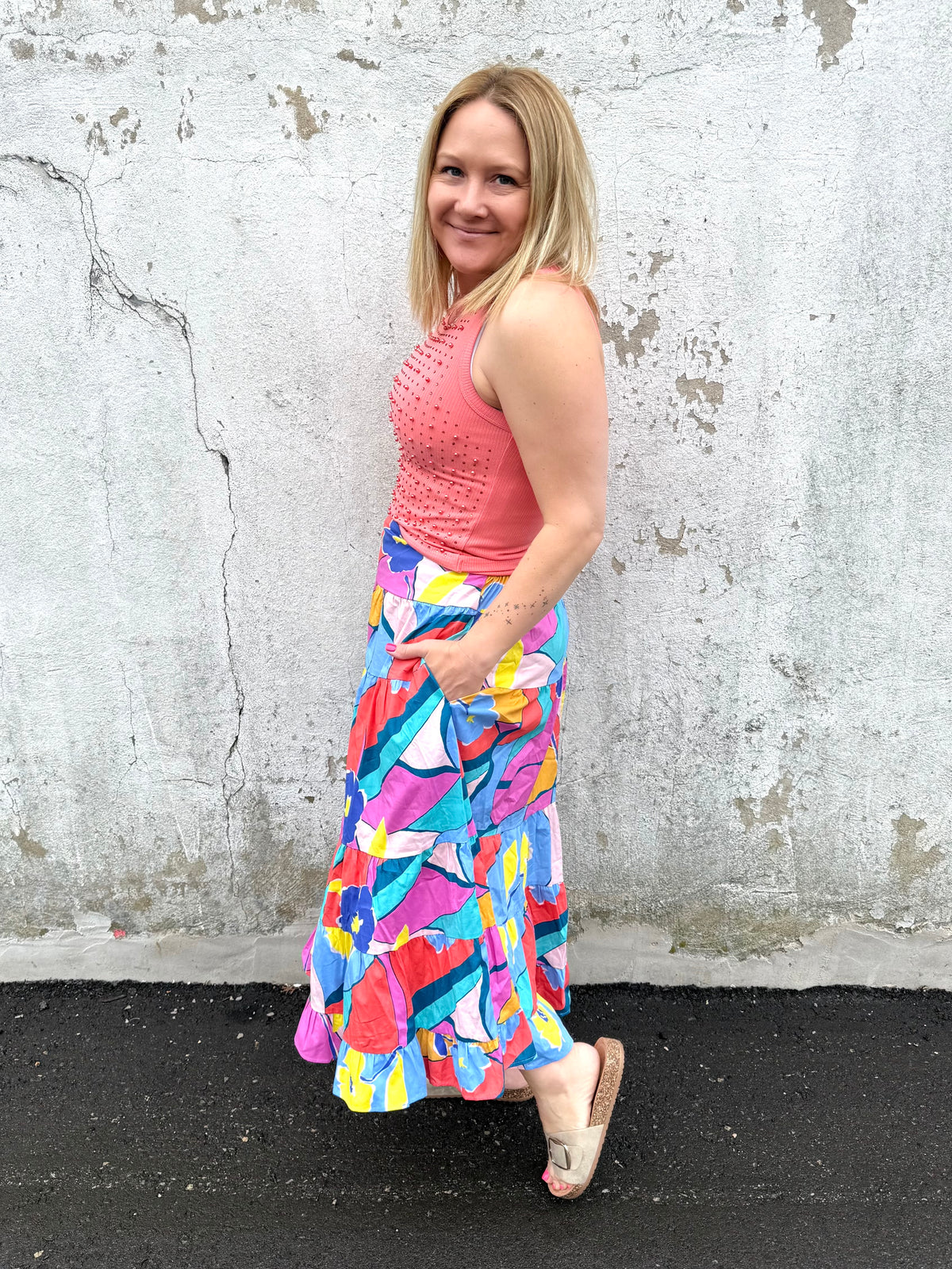Kaleido Floral Skirt {S-L} - KaraMarie