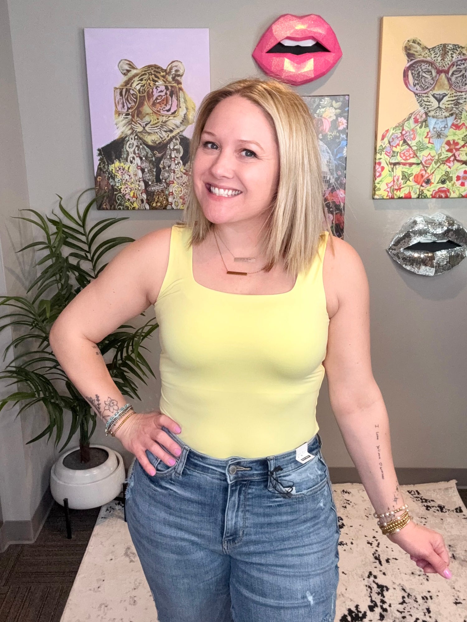 All-Day Comfort Tank in Lemon {S-3X} - KaraMarie