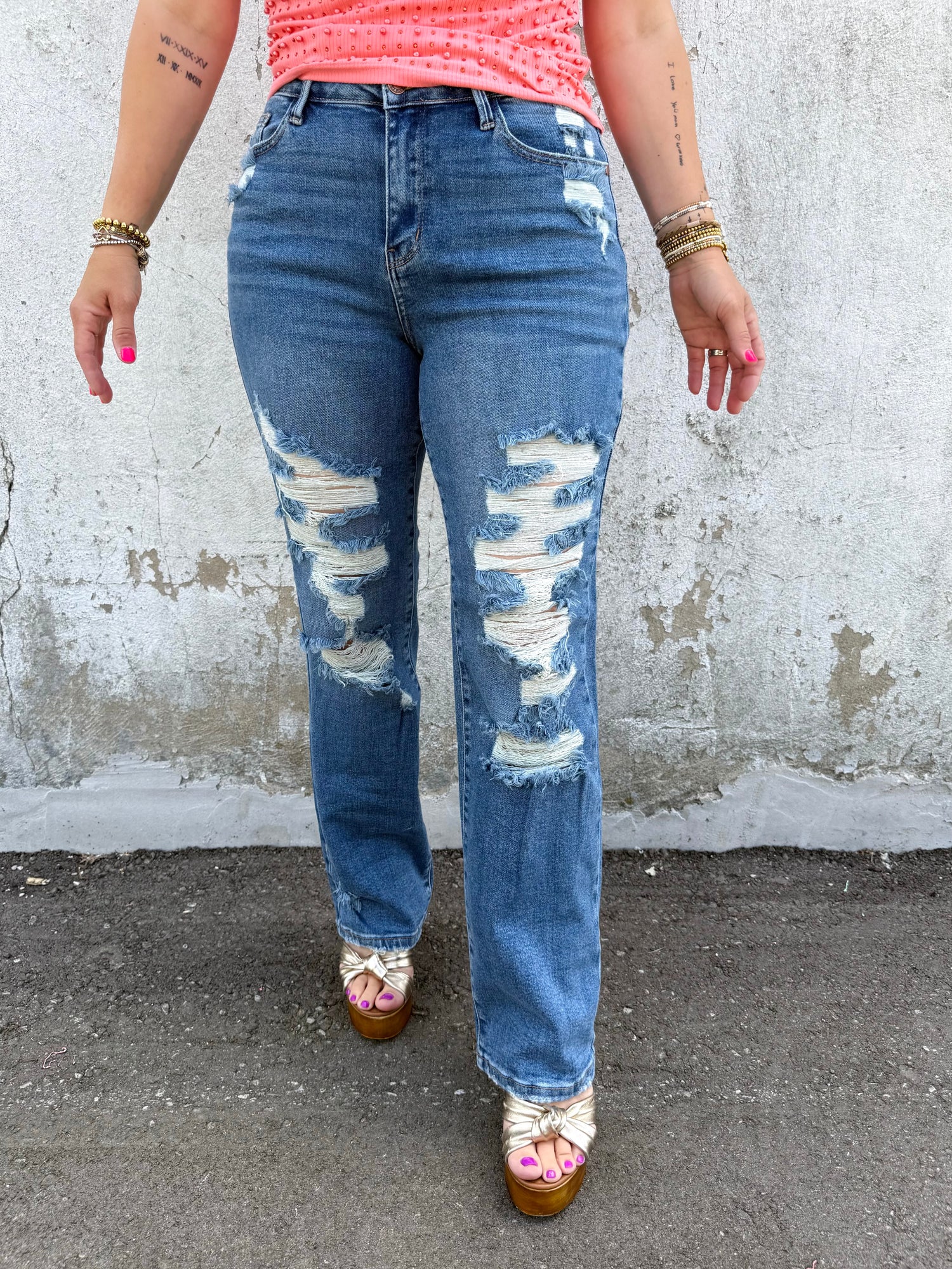 Judy Blue Cutline Straight Jeans {0-18W}