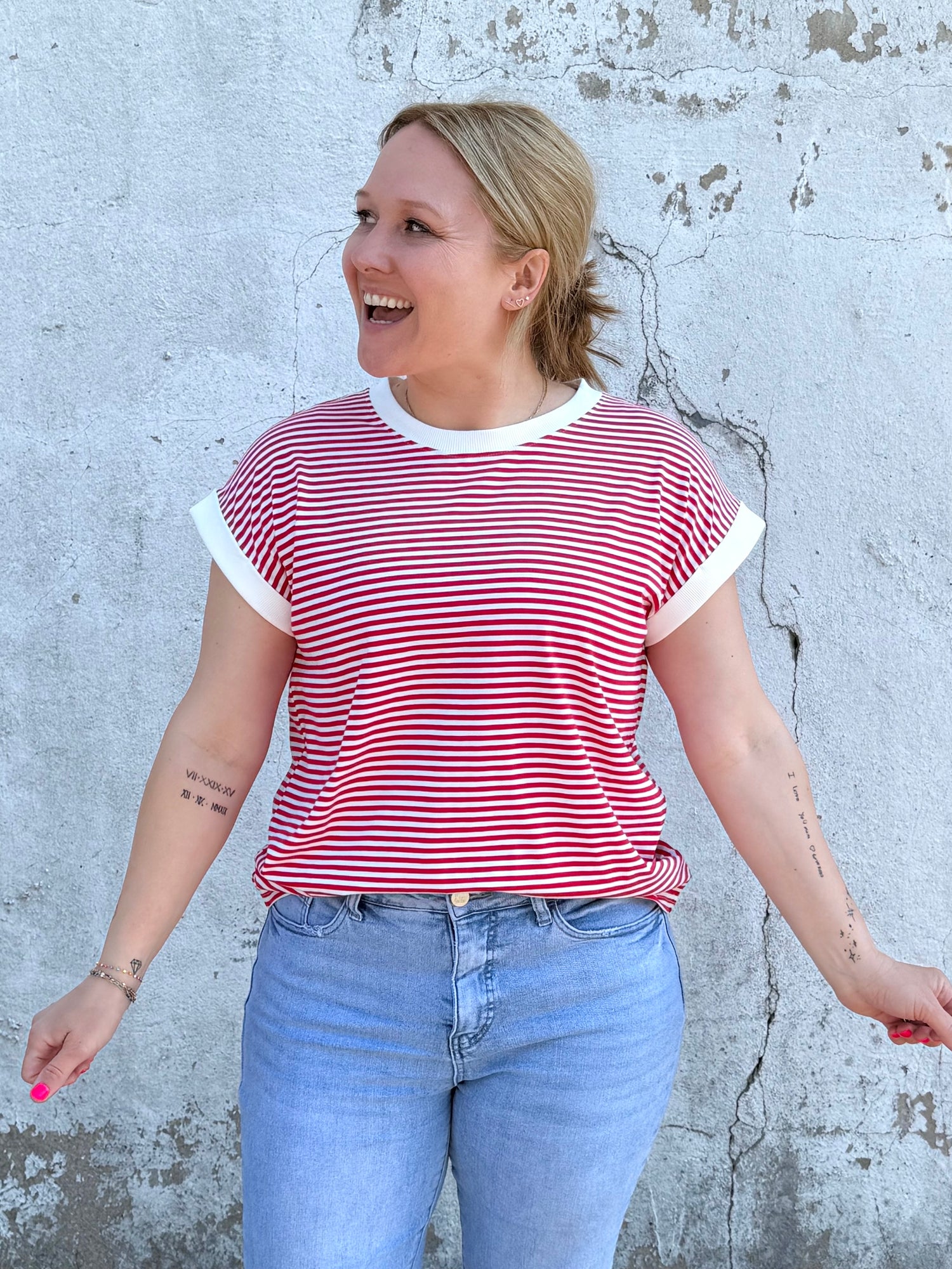 Simply Striped Top - Red {S-3X} - KaraMarie