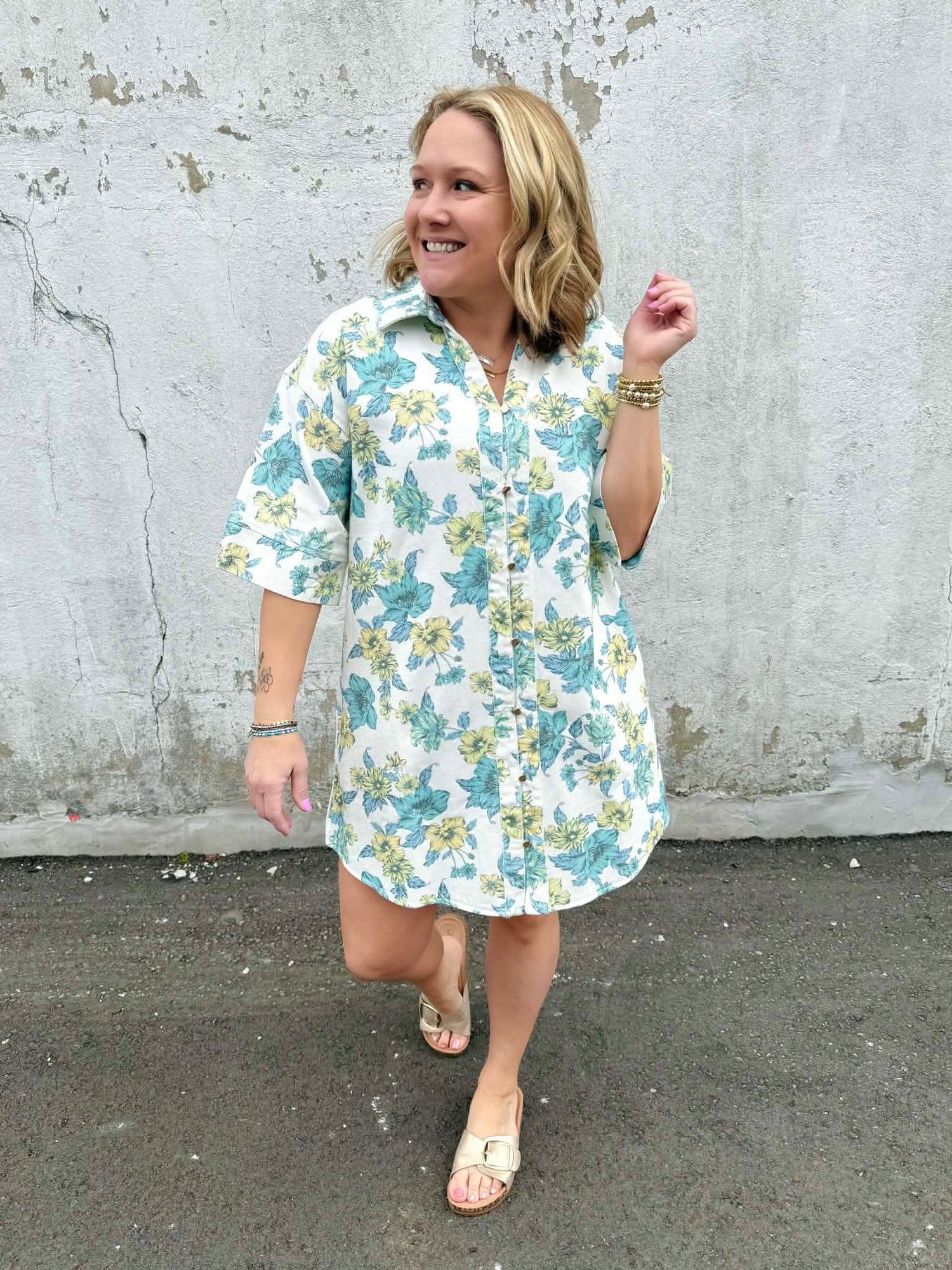 Petalway Denim Shirt Dress {S-L} - KaraMarie