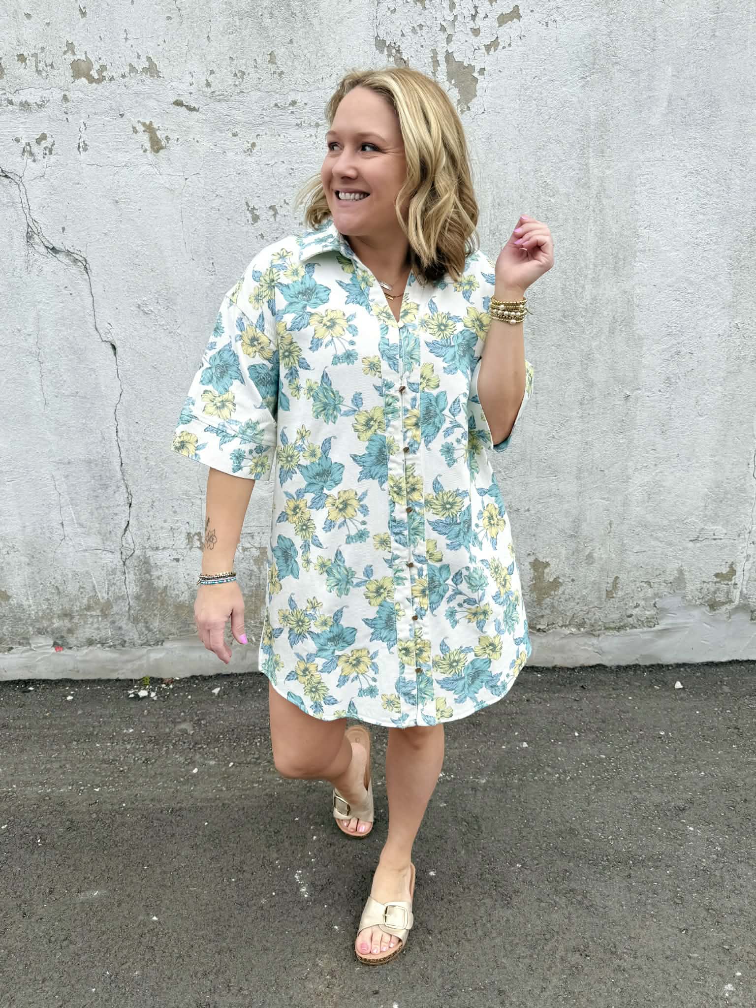 Petalway Denim Shirt Dress {S-L} - KaraMarie