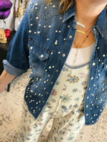 Dolly Denim Top - Pearls {S/M-3X} - KaraMarie