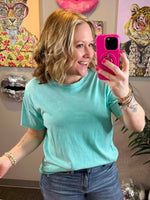 Vintage Fade Short Sleeve Top - Mint {S-3X} - KaraMarie