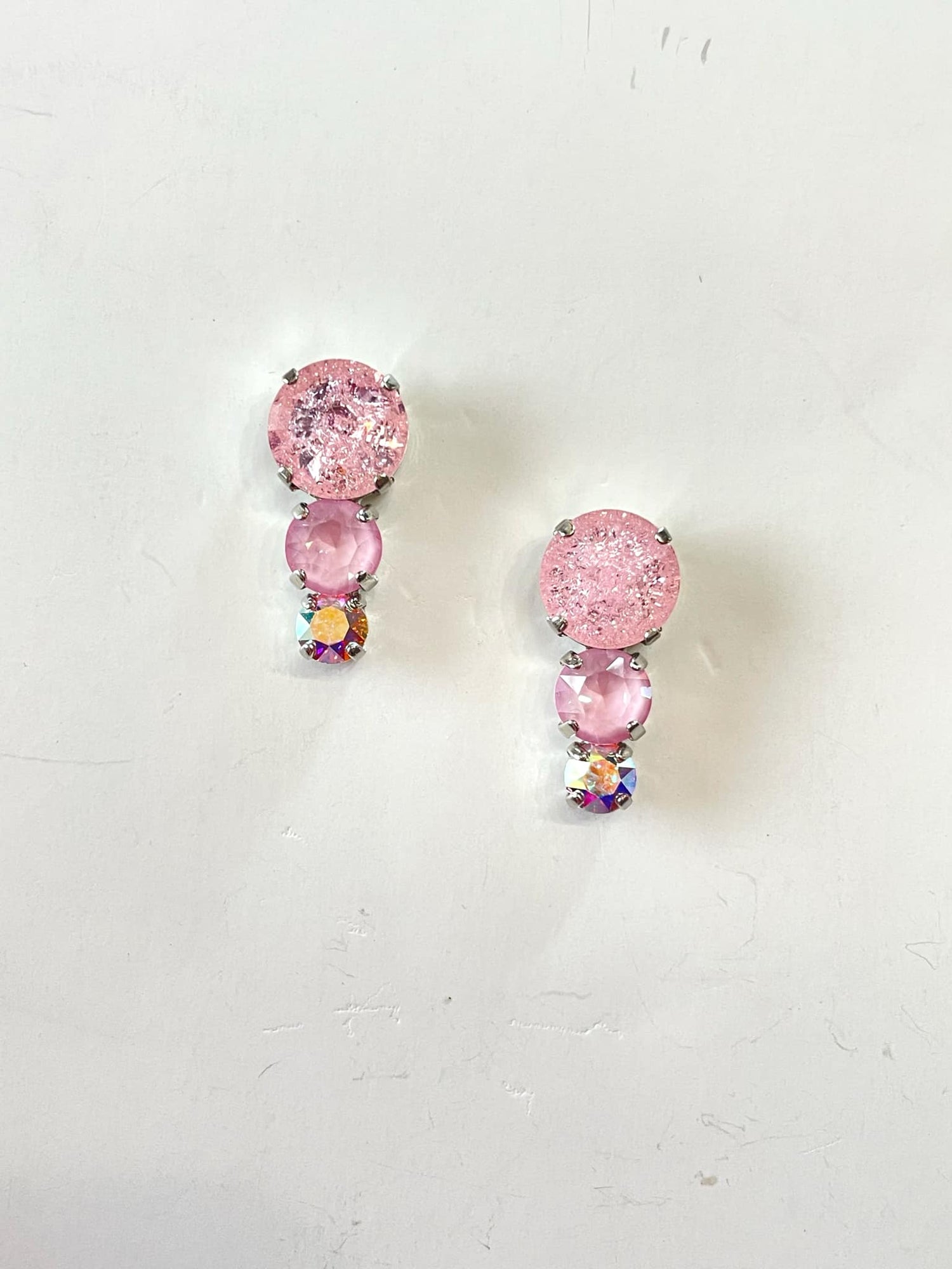 Pretty in Pink Graduated Polka Dot Earring