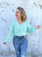 MM Callie Cropped Cardigan - Mint {XS-XL} - KaraMarie
