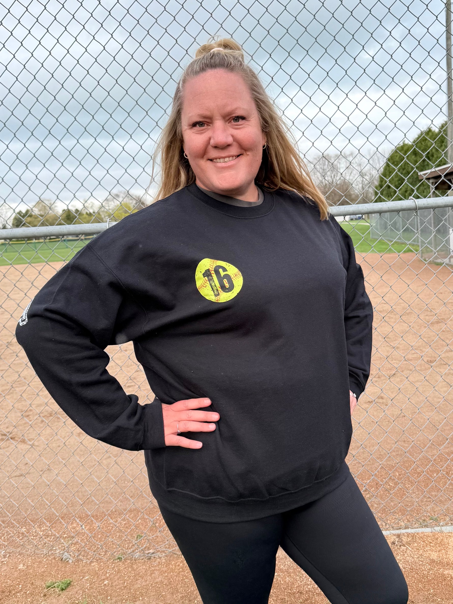 CUSTOM ORDER :: Oversized Baseball/Softball Sweatshirt - KaraMarie